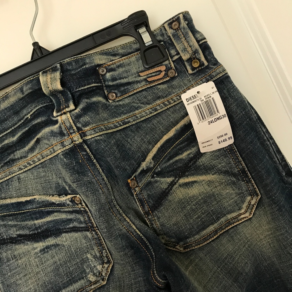 LIGHT WASH DIESEL JEANS ON DARK DENIM, SIZE 24, NE